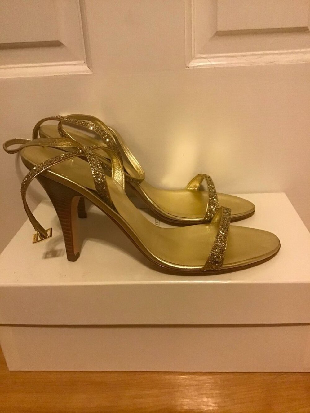 Giuseppe Zanotti Sandal Heels Glitter Oro